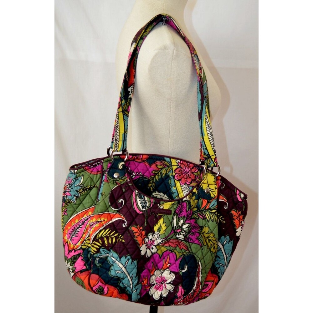 Vera Bradley Shoulder Purse Bag Autumn Leaves 2 Outside Pockets Quilted Floral